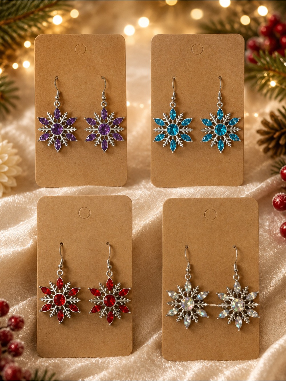 Sparkling Starburst Drop Earrings (Pick 1)